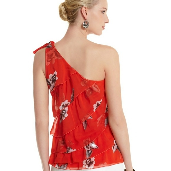 White House/Black Market NWT ONE-SHOULDER BLOUSE - Picture 2 of 4